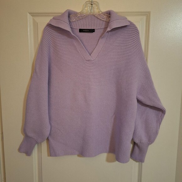 Zesica/Amazon Wide Collar Shaker Stitch Sweater - Picture 1 of 2